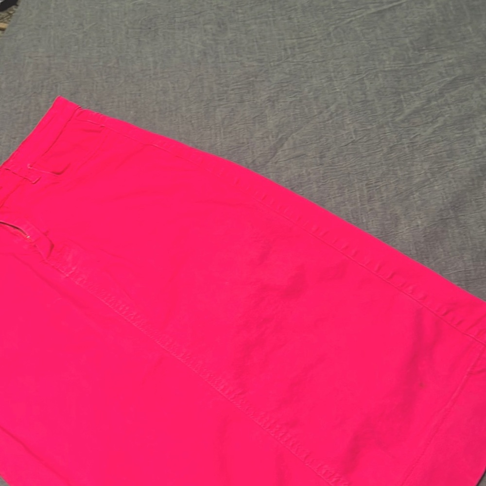 Jade McKenzie | Hot Pink Denim Midi Skirt - Picture 4 of 5
